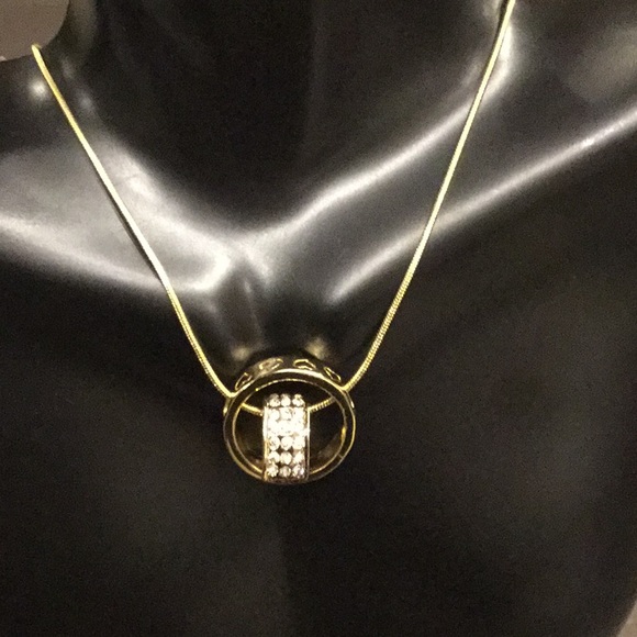 Rhinestone Gold Pendant.  (SOLD) - Picture 2 of 5